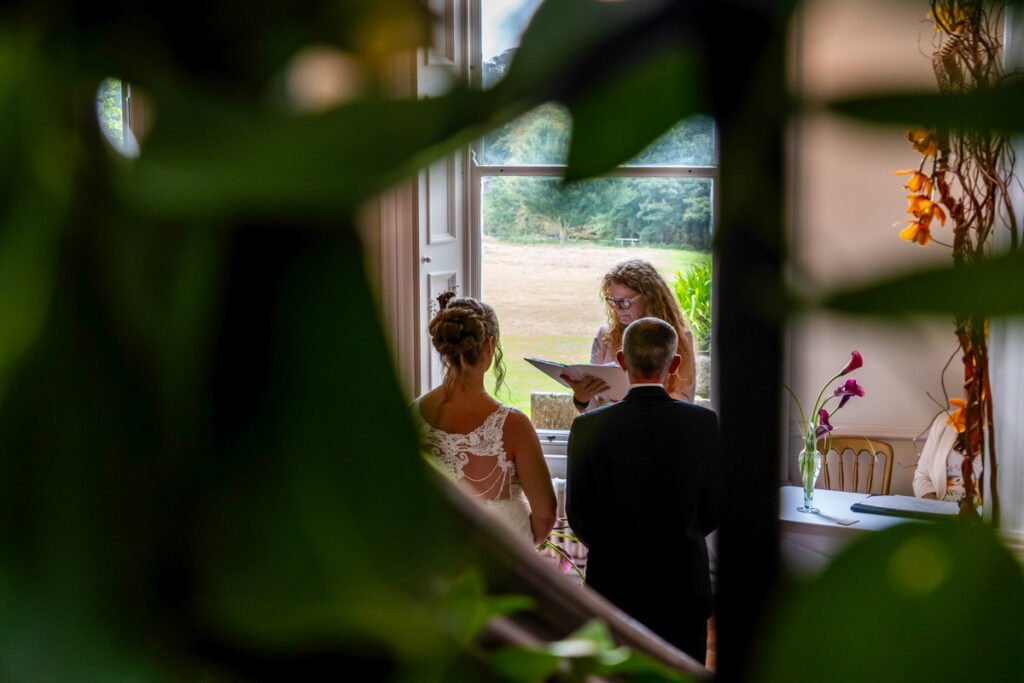 Bride and Groom during the wedding ceremony