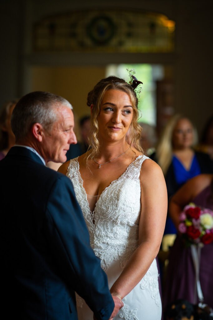 Bride and Groom during the wedding ceremony
