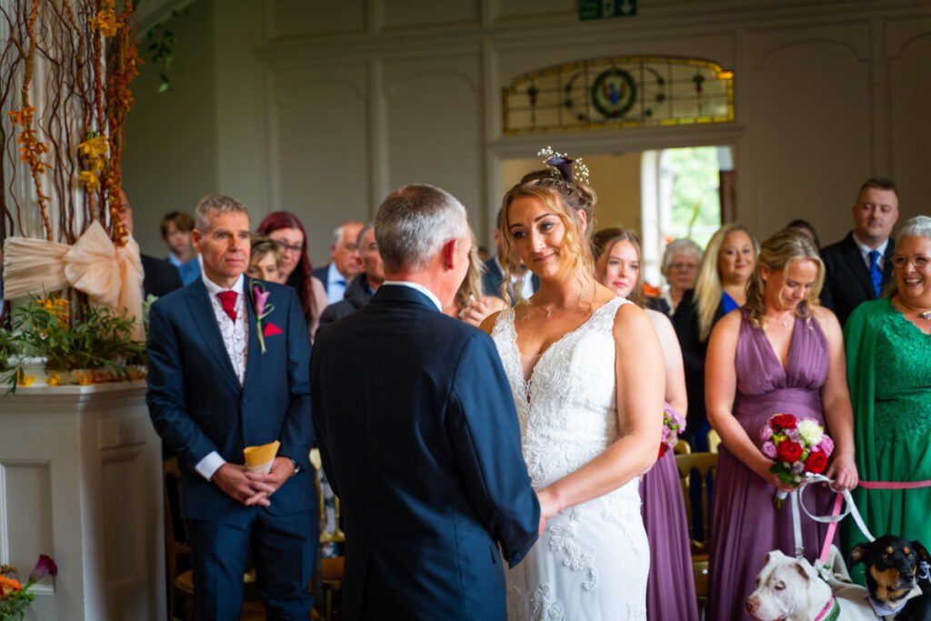 Bride and Groom during the wedding ceremony