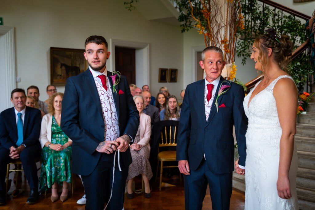 Bride and Groom during the wedding ceremony