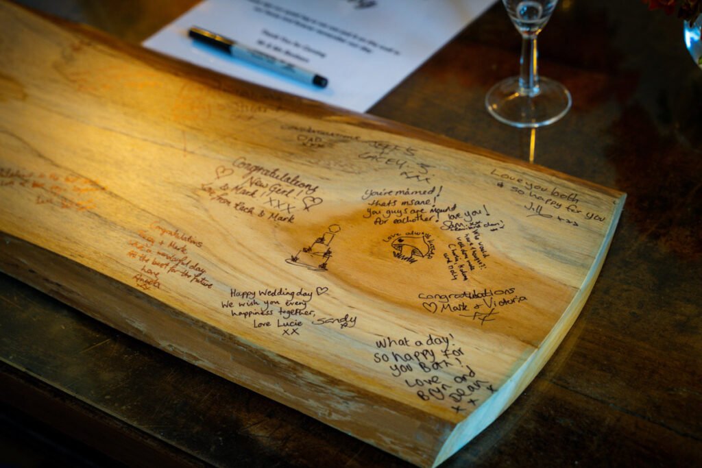 wedding log signing