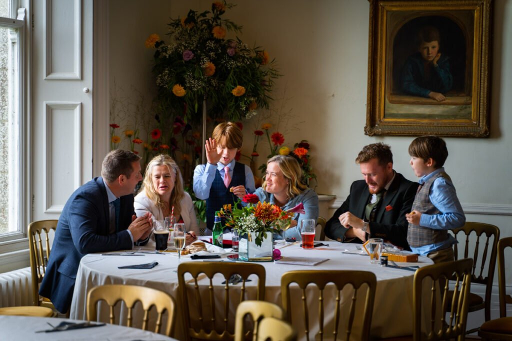 Family during the wedding breakfast