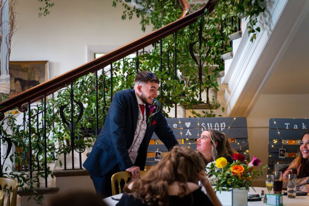 Best man conversing