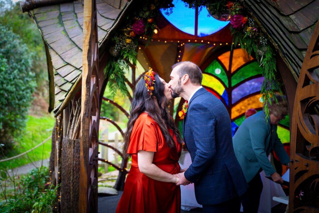 Bride and Groom 1st kiss