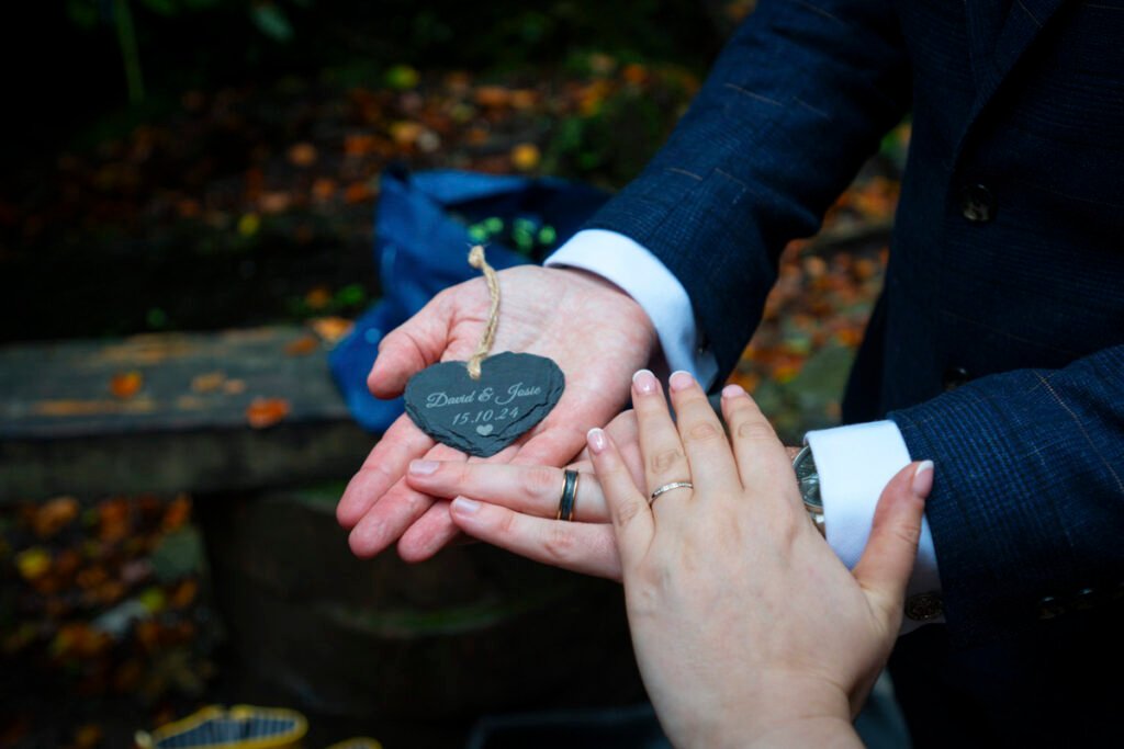 wedding inscribed slate heart