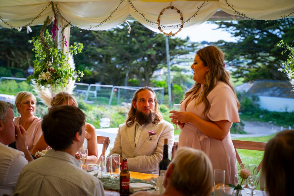 Daughter of the bride giving a speech
