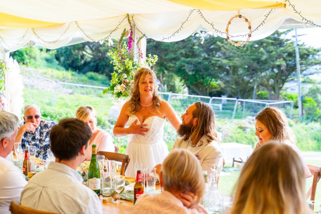 Bride giving a speech