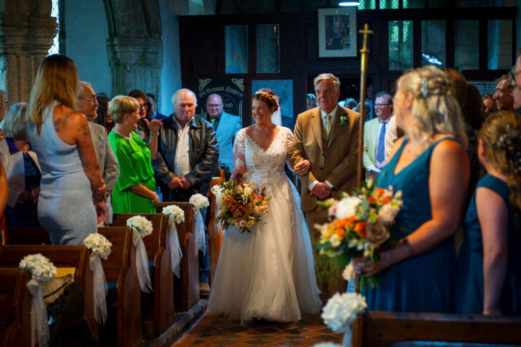 Bride coming down the aisle