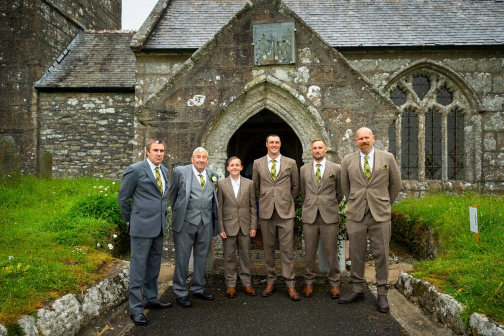 Groom and Groomsmen outside the church
