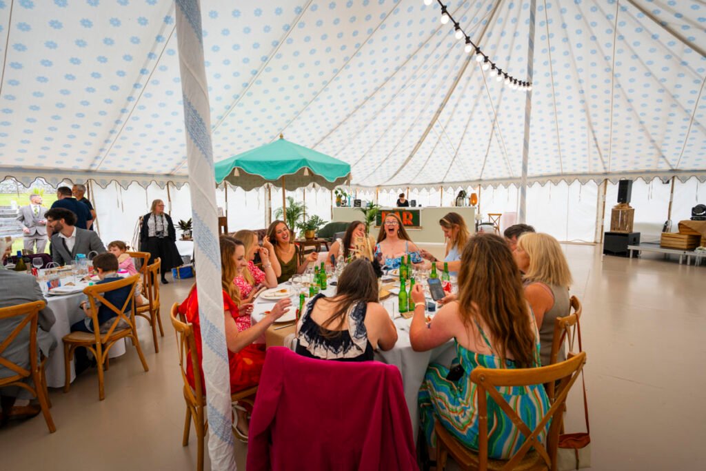 table of guests at the wedding breakfast