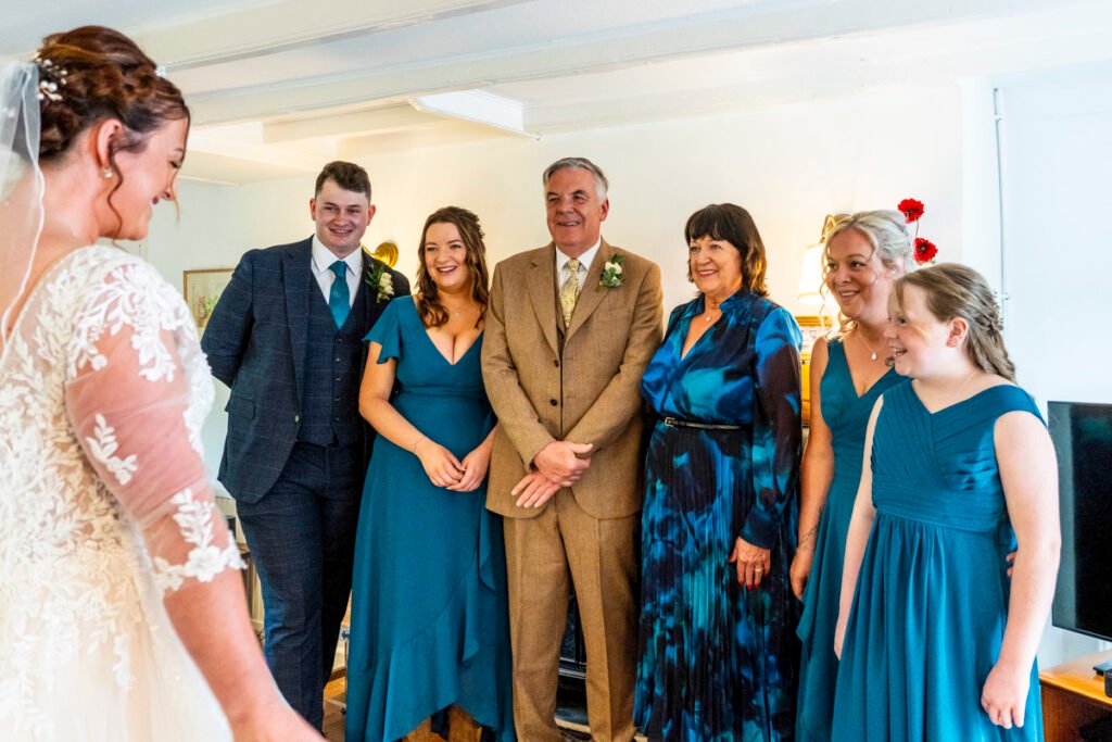 1st look for the bridesmaids and Brides family