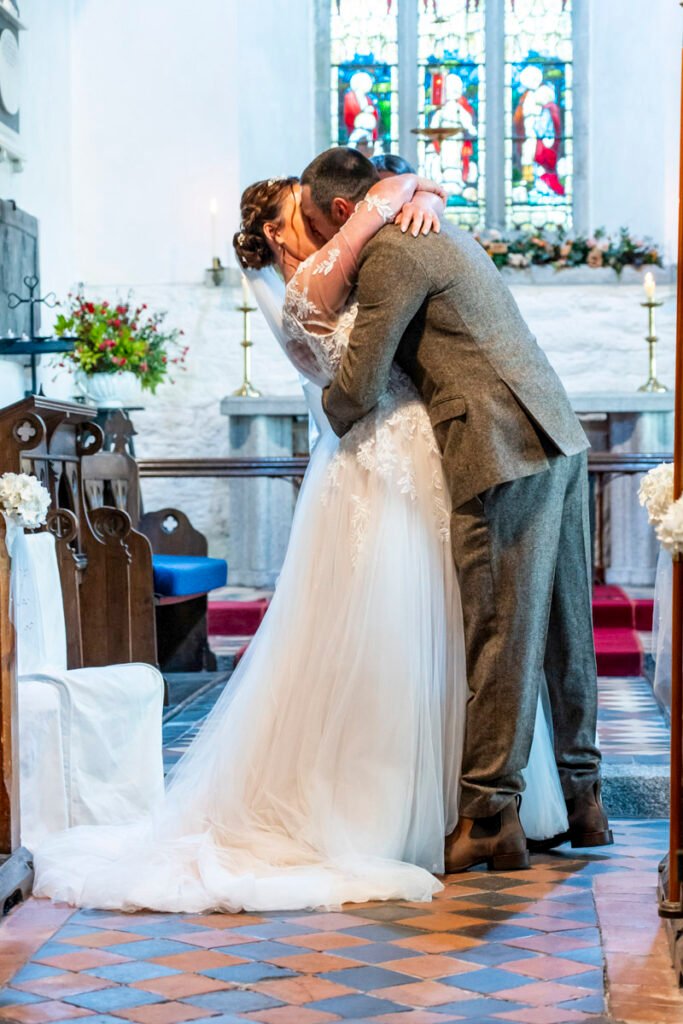 Bride and Groom 1st kiss