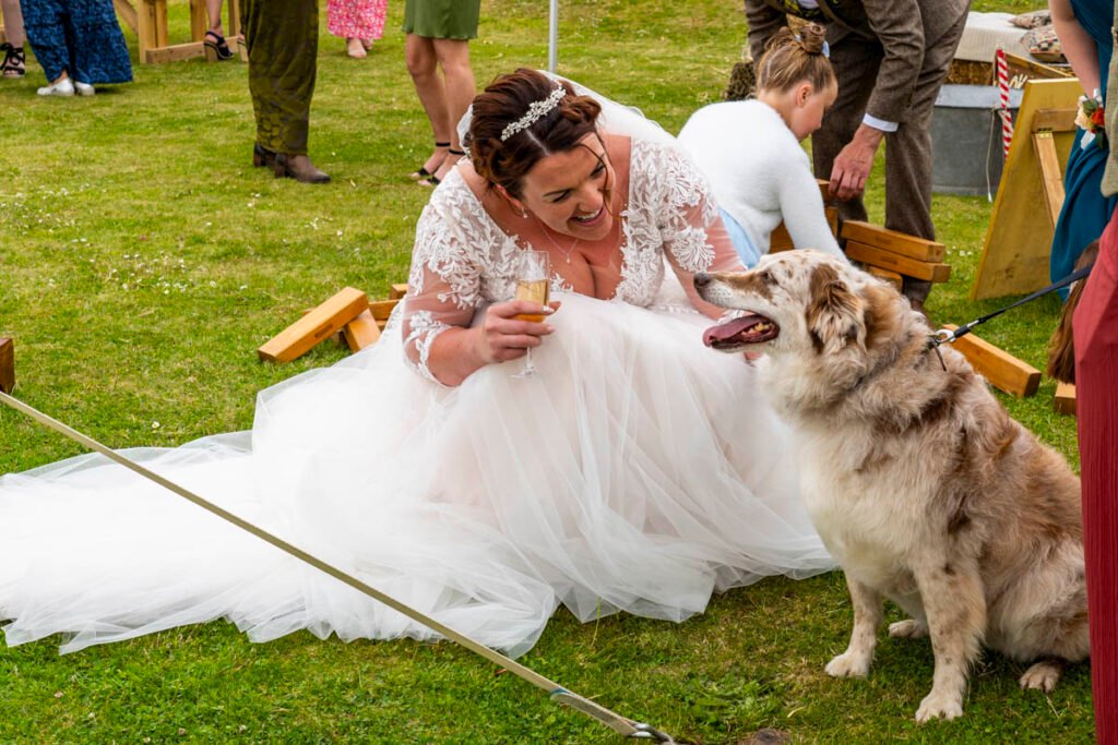 Bride with her dog